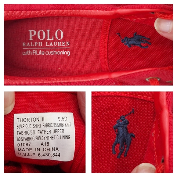 Polo Ralph Lauren Thorton 2 Red Sneakers - Picture 5 of 6